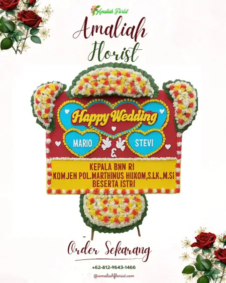 Papan Bunga Pernikahan Soasio